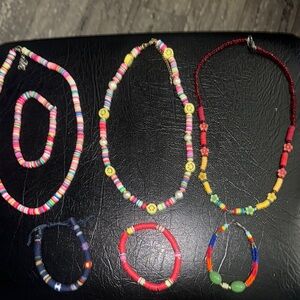 🧡 Colorful Beaded Necklace & Bracelet Set